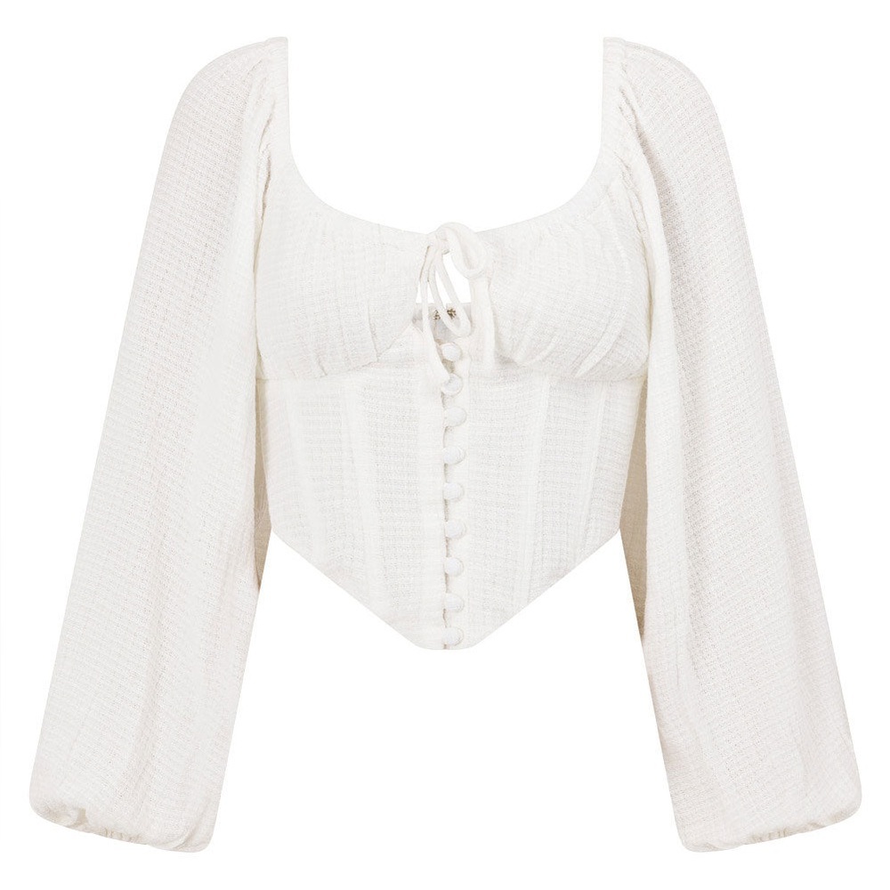 Sabo Skirt White Puff Sleeve Corset Top - Picture 4 of 10